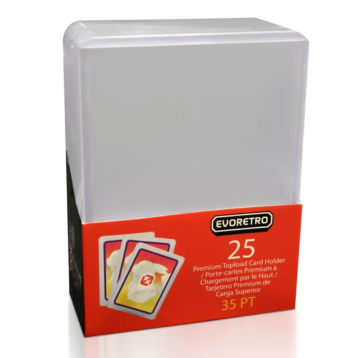 25 EVORETRO Toploader 35pt – Pack of 25 for Trading Cards