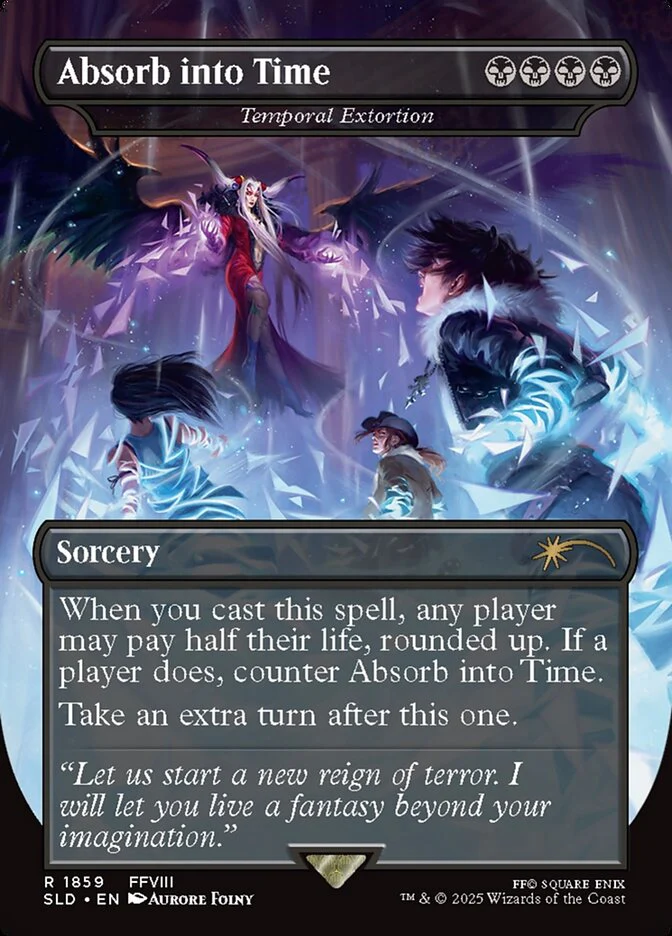 Absorb into Time - Temporal Extortion - Borderless - Full Art - Inverted