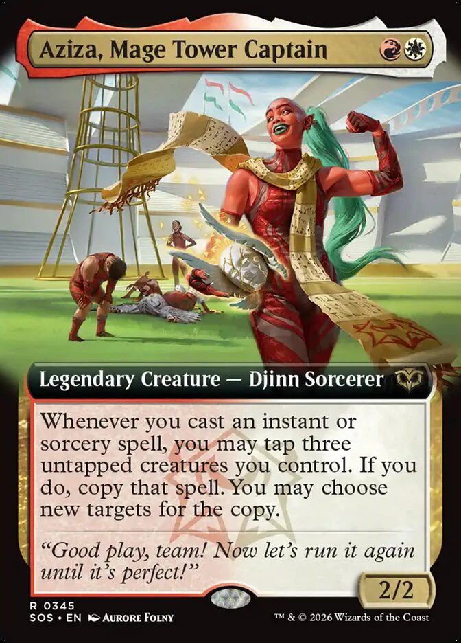 Aziza, Mage Tower Captain - Extended Art - Legendary (Foil)