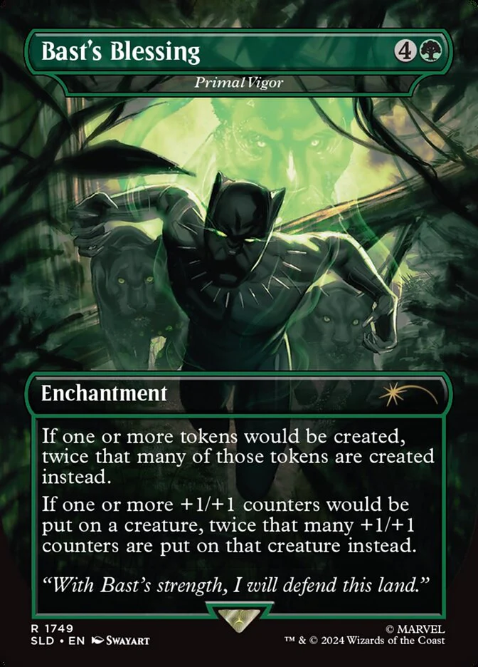 Bast's Blessing - Primal Vigor - Borderless - Full Art - Inverted (Foil)