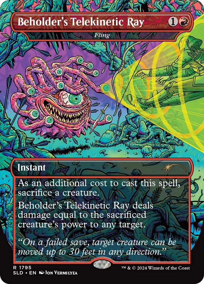 Beholder's Telekinetic Ray - Fling - Borderless - Full Art