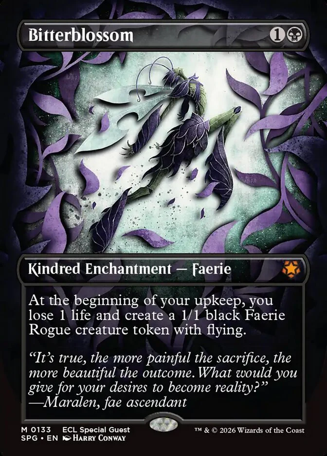 Bitterblossom - Borderless - Enchantment - Inverted (Foil)