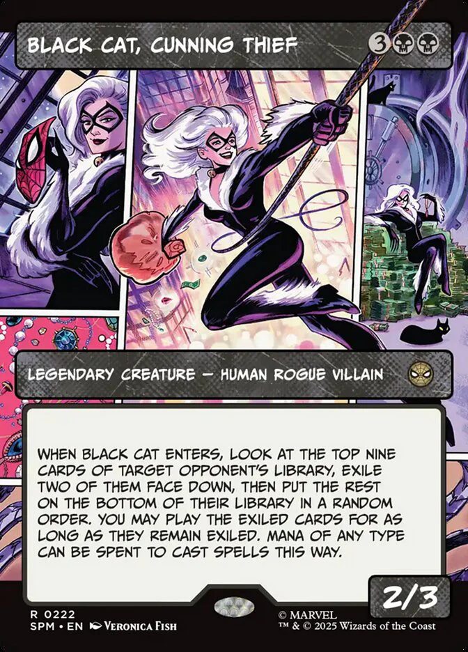Black Cat, Cunning Thief - Borderless - Full Art - Inverted - Legendary - Showcase (Foil)