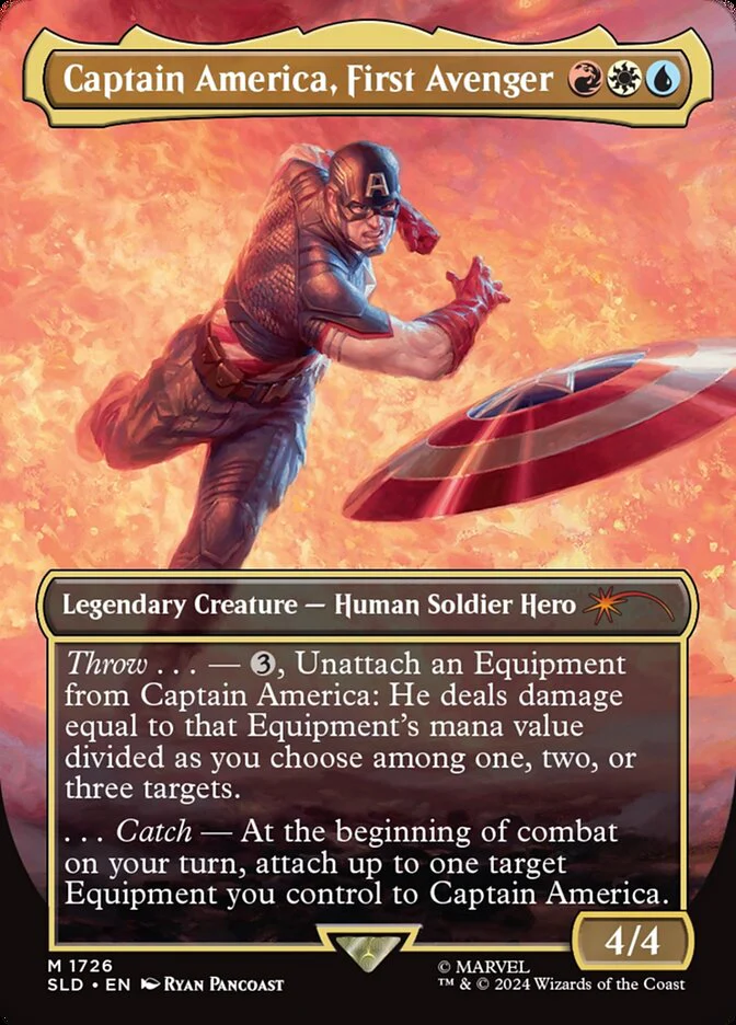 Captain America, First Avenger - Borderless - Full Art - Legendary - Inverted