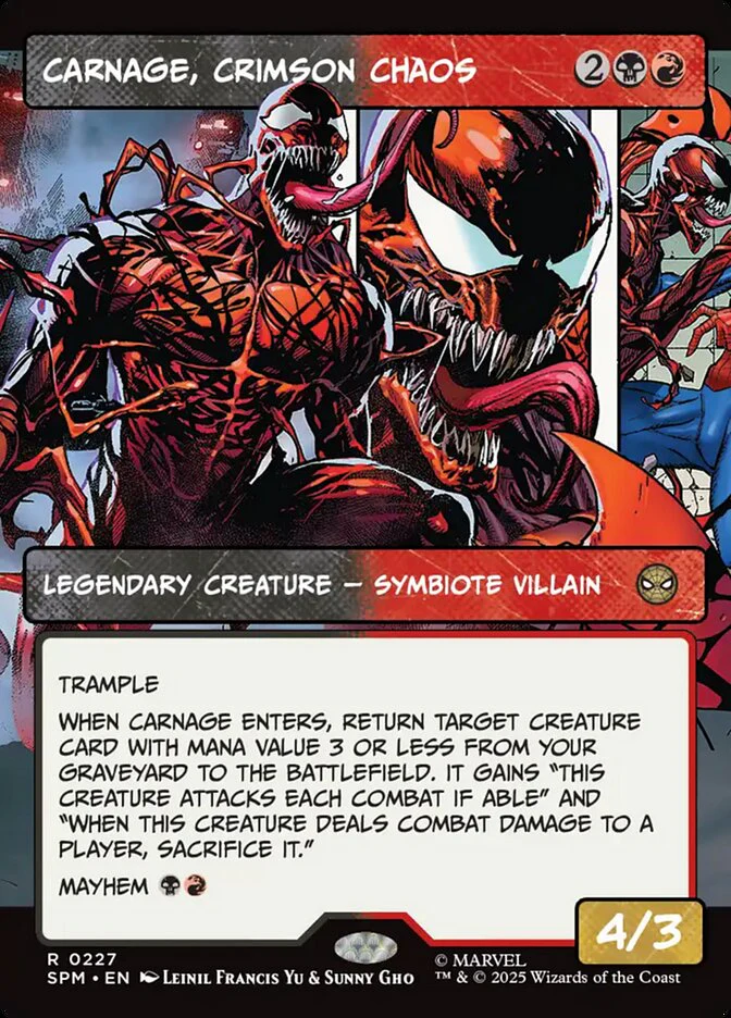 Carnage, Crimson Chaos - Borderless - Full Art - Inverted - Legendary - Showcase (Foil)