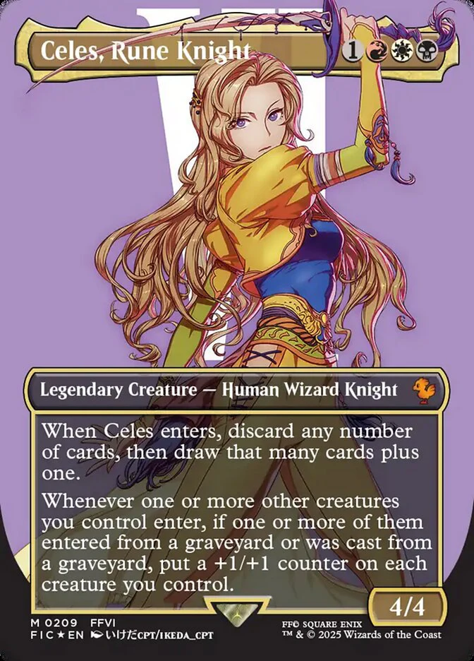 Celes, Rune Knight - Borderless - Full Art - Legendary - Inverted (Foil)