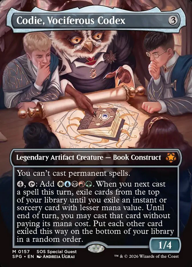 Codie, Vociferous Codex - Borderless - Inverted - Legendary