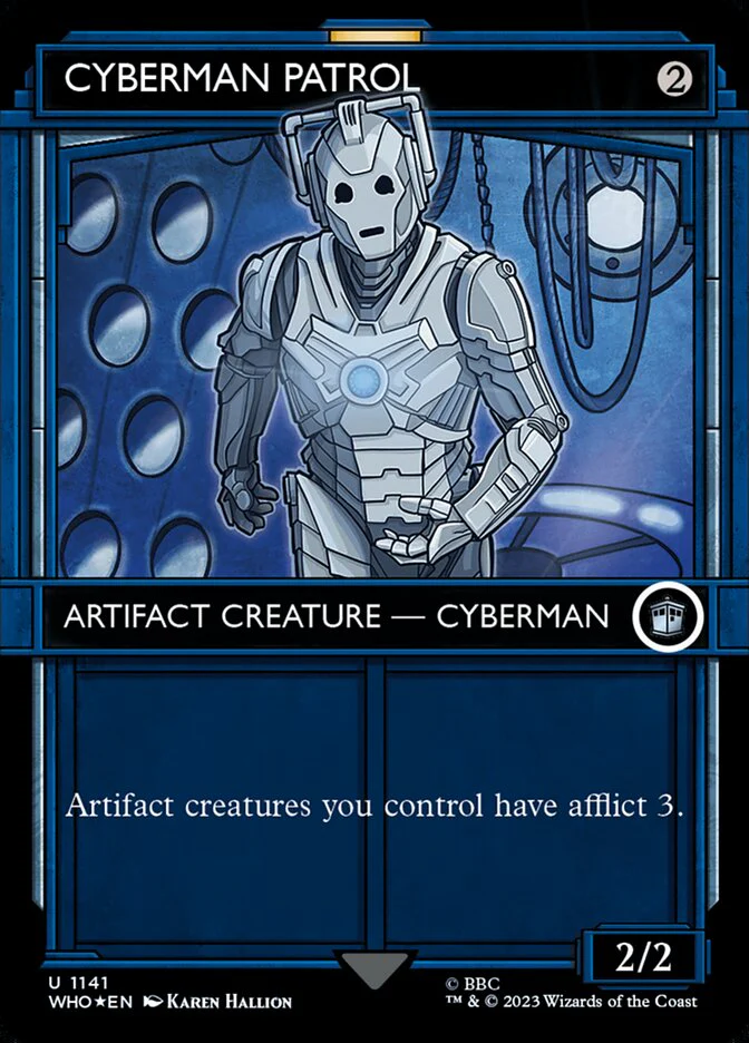 Cyberman Patrol - Borderless - Inverted - Showcase - Surge Foil (Foil)