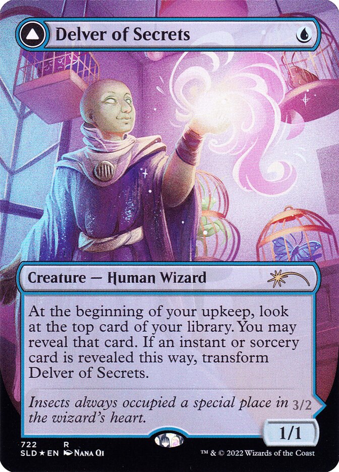 Delver of Secrets // Insectile Aberration - Borderless - Full Art (Foil)