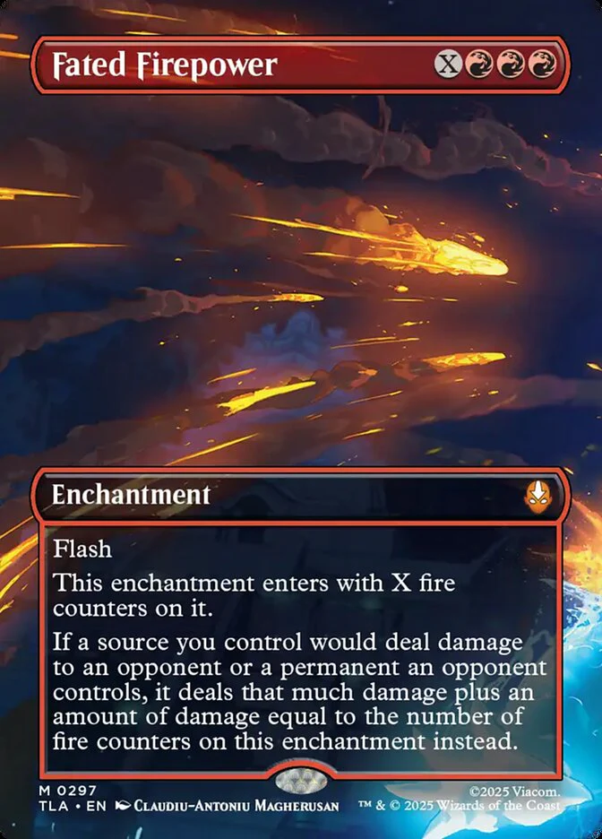 Fated Firepower - Borderless - Full Art - Enchantment - Inverted