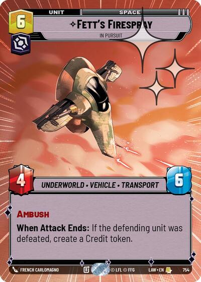 Fett's Firespray - In Pursuit (Hyperspace) - Foil