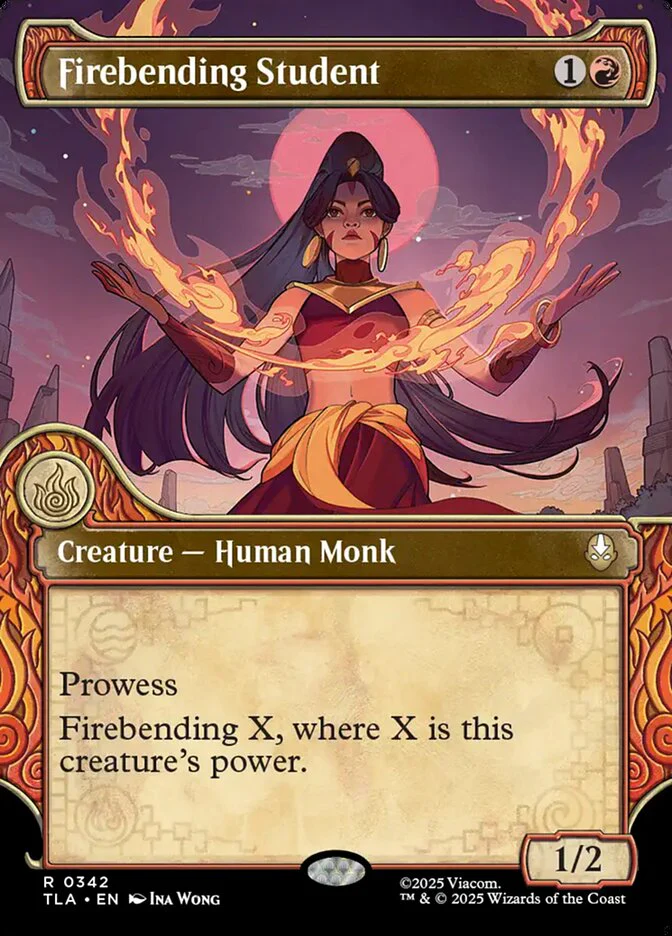 Firebending Student - Borderless - Showcase (Foil)