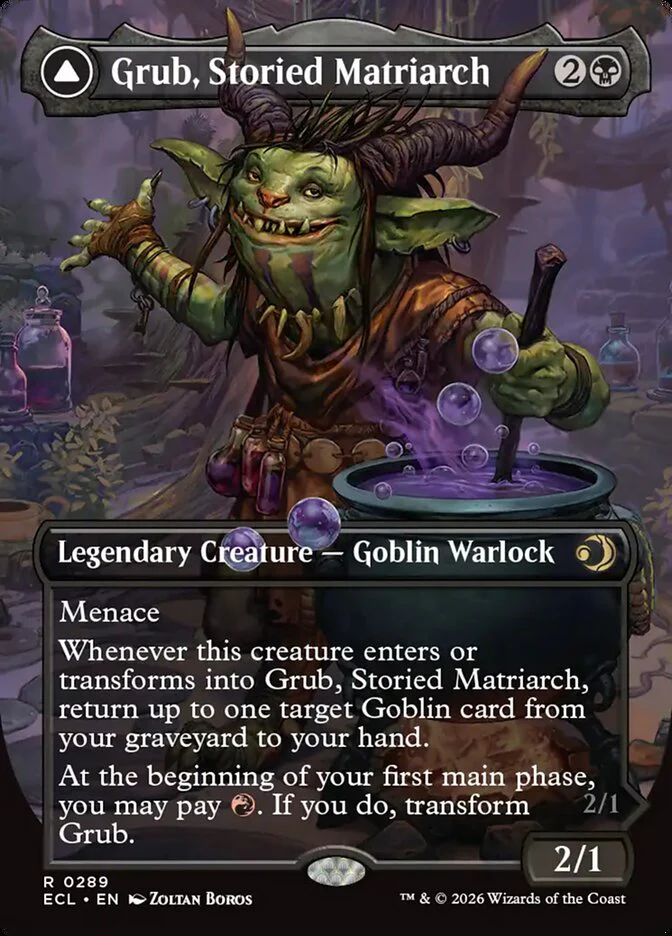 Grub, Storied Matriarch // Grub, Notorious Auntie - Borderless - Full Art - Inverted - Legendary (Foil)