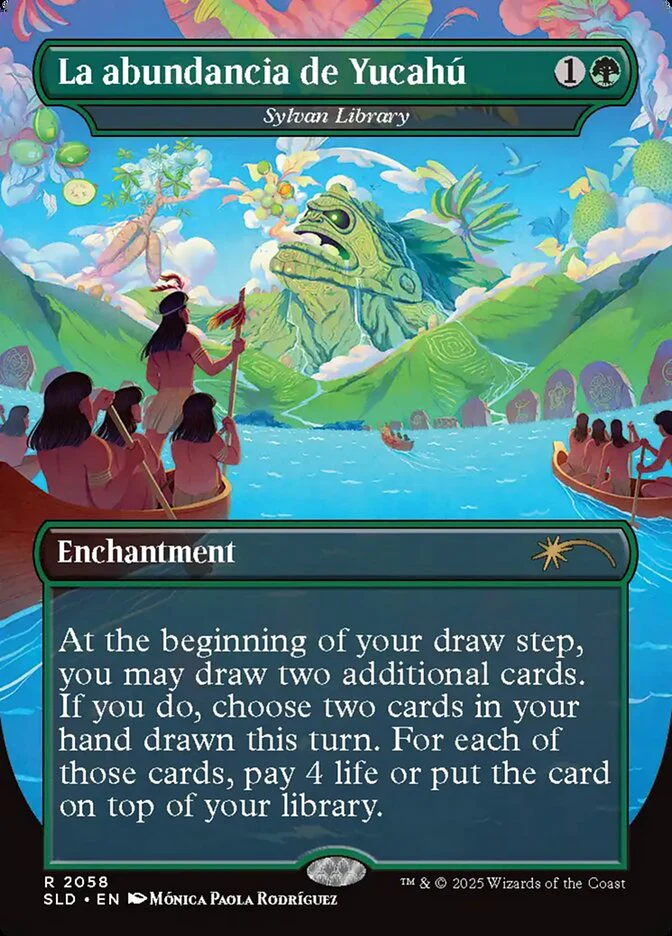 La abundancia de Yucahú - Sylvan Library - Borderless - Full Art - Inverted