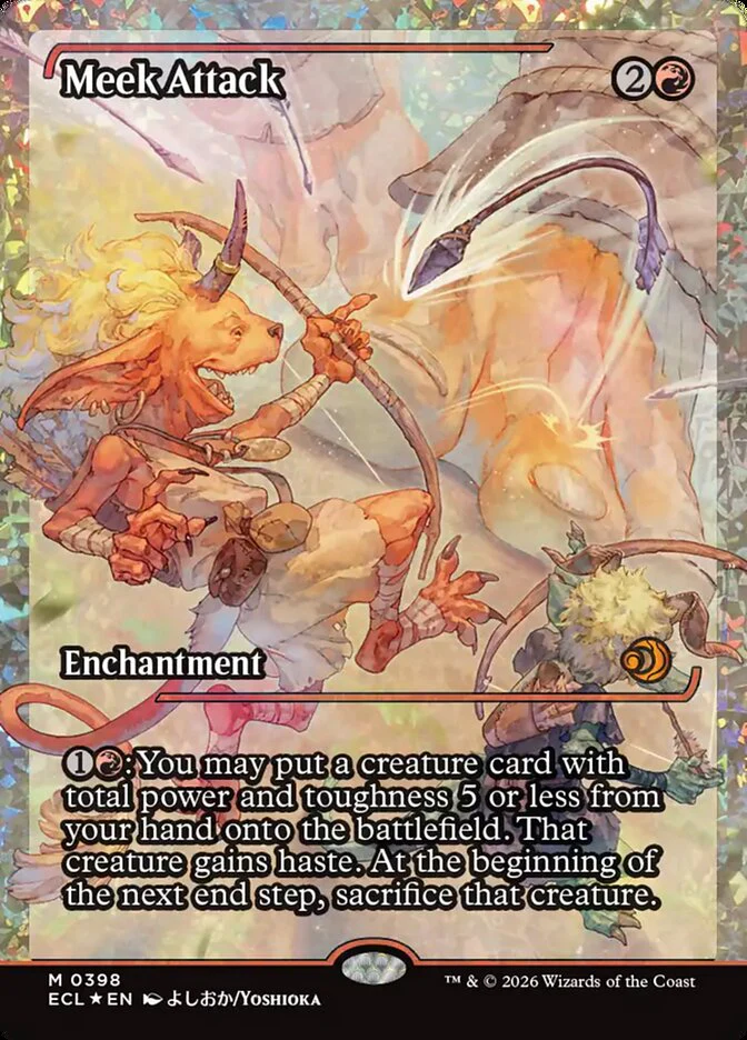 Meek Attack - Full Art - Enchantment - Inverted - Showcase (Foil)