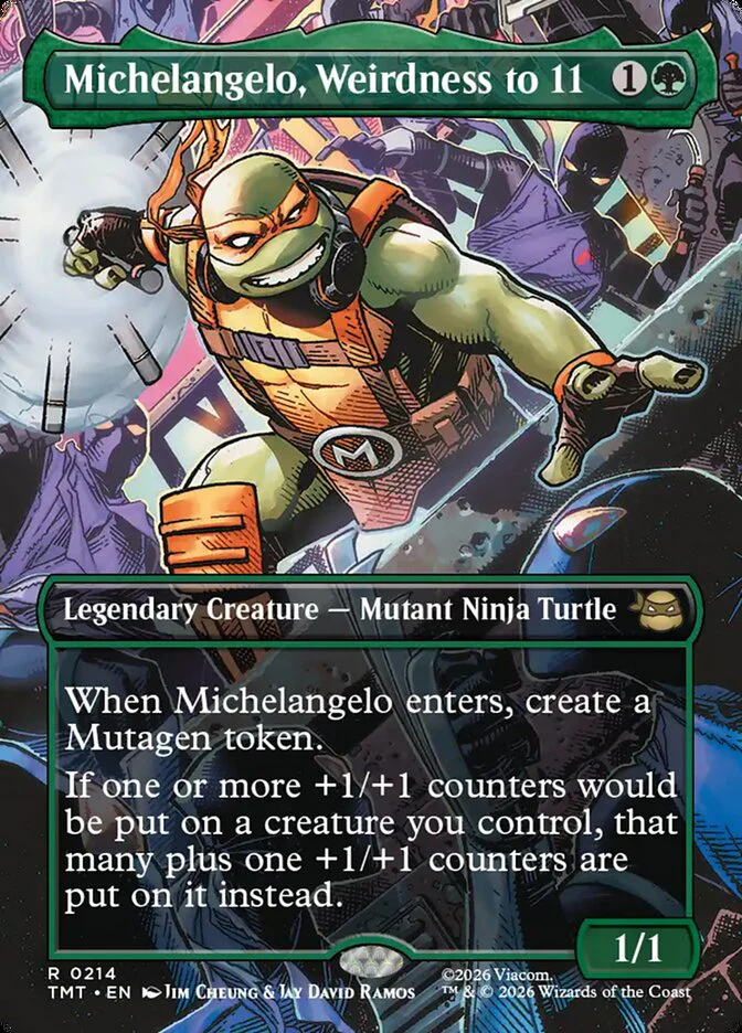 Michelangelo, Weirdness to 11 - Borderless - Full Art - Inverted - Legendary