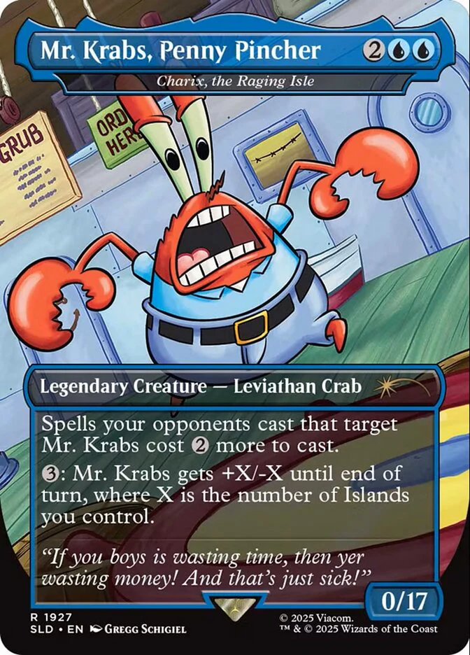 Mr. Krabs, Penny Pincher - Charix, the Raging Isle - Borderless - Full Art - Legendary (Foil)