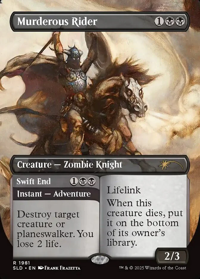 Murderous Rider // Swift End - Borderless - Full Art - Inverted (Foil)