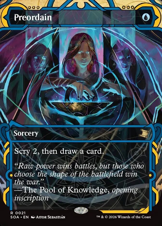 Preordain - Borderless - Inverted - Showcase (Foil)