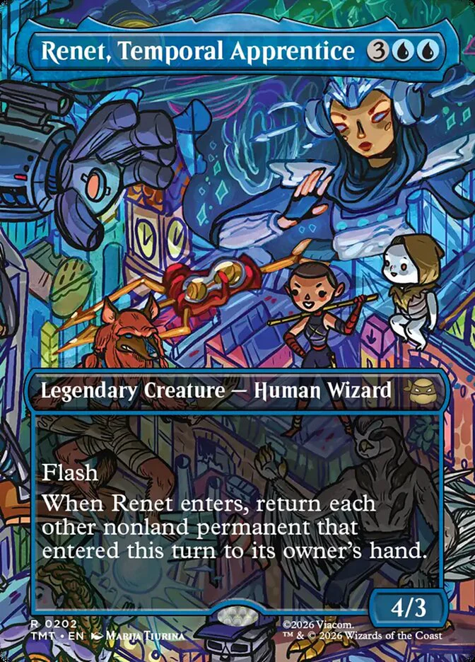 Renet, Temporal Apprentice - Borderless - Full Art - Inverted - Legendary (Foil)