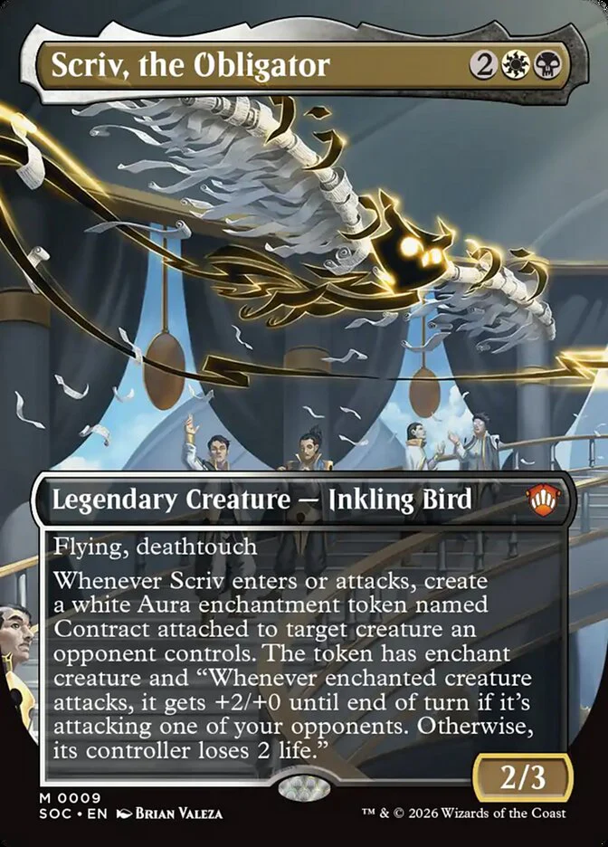 Scriv, the Obligator - Borderless - Full Art - Inverted - Legendary