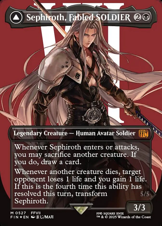 Sephiroth, Fabled SOLDIER // Sephiroth, One-Winged Angel - Borderless - Full Art - Inverted - Legendary (Foil)