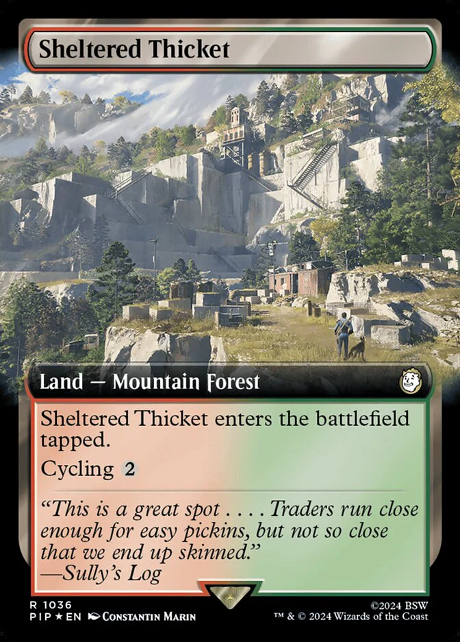 Sheltered Thicket - Extended Art - Surge Foil (Foil)