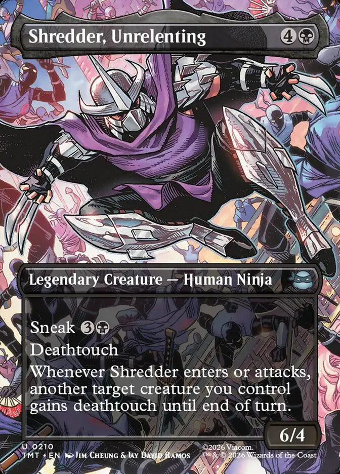 Shredder, Unrelenting - Borderless - Full Art - Inverted - Legendary