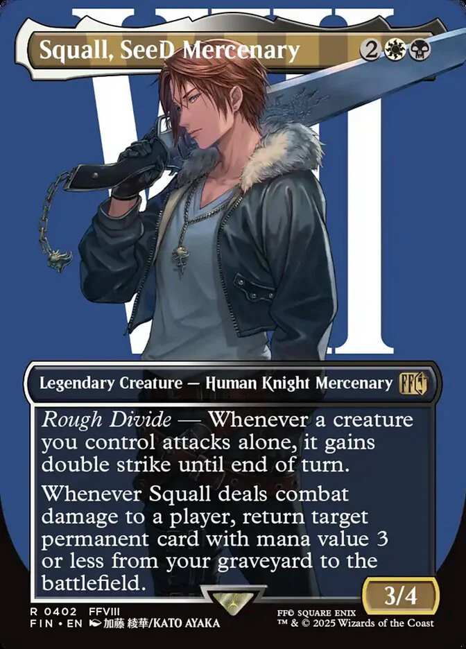 Squall, SeeD Mercenary - Borderless - Full Art - Inverted - Legendary (Foil)