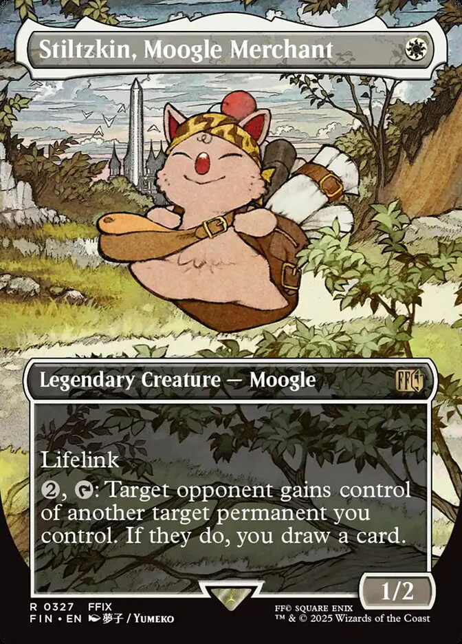 Stiltzkin, Moogle Merchant - Borderless - Full Art - Inverted - Legendary