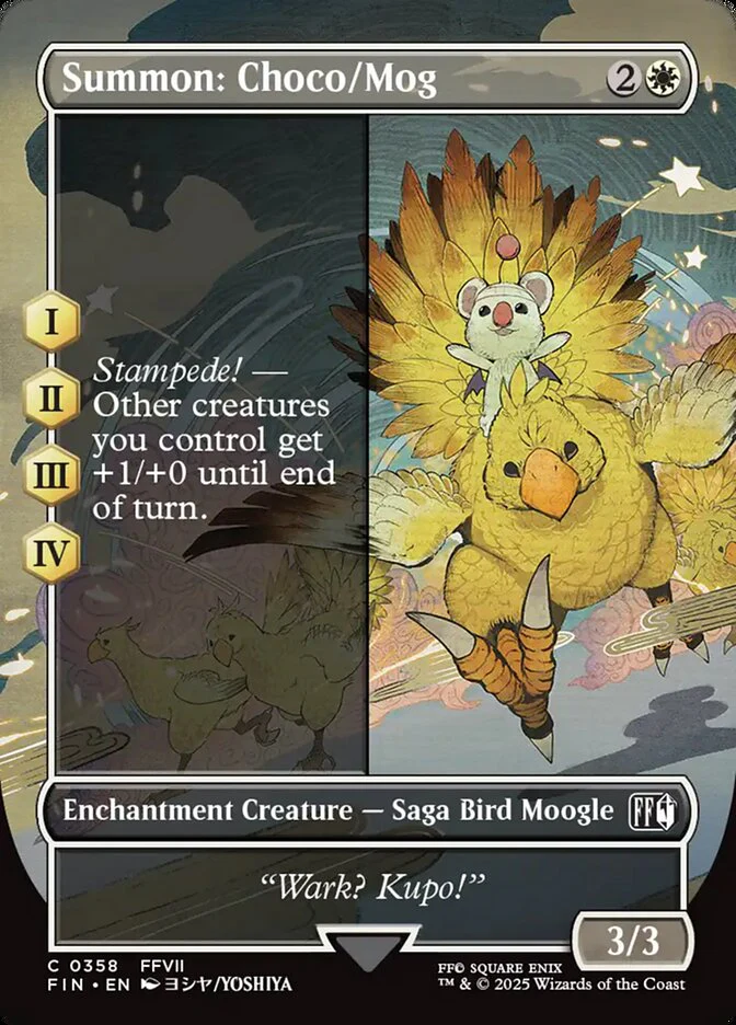 Summon: Choco/Mog - Borderless - Full Art - Enchantment - Inverted