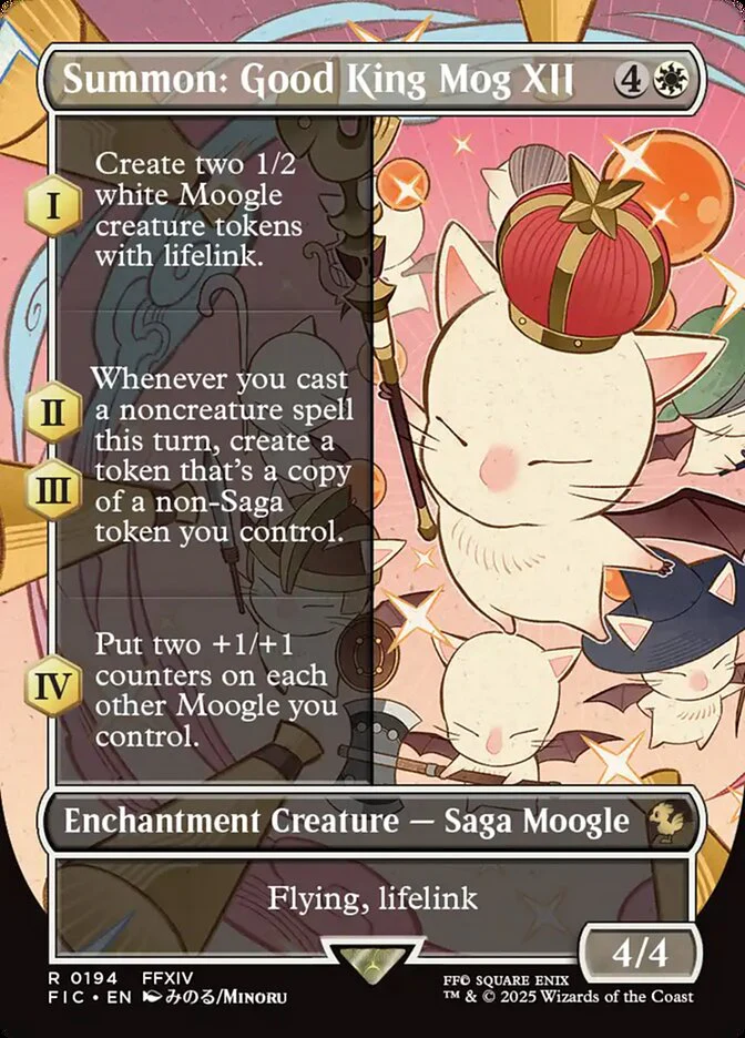 Summon: Good King Mog XII - Borderless - Full Art - Enchantment - Inverted