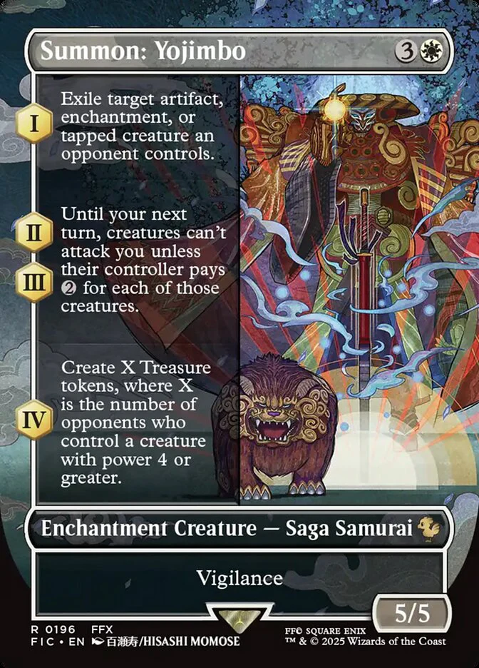 Summon: Yojimbo - Borderless - Full Art - Enchantment - Inverted