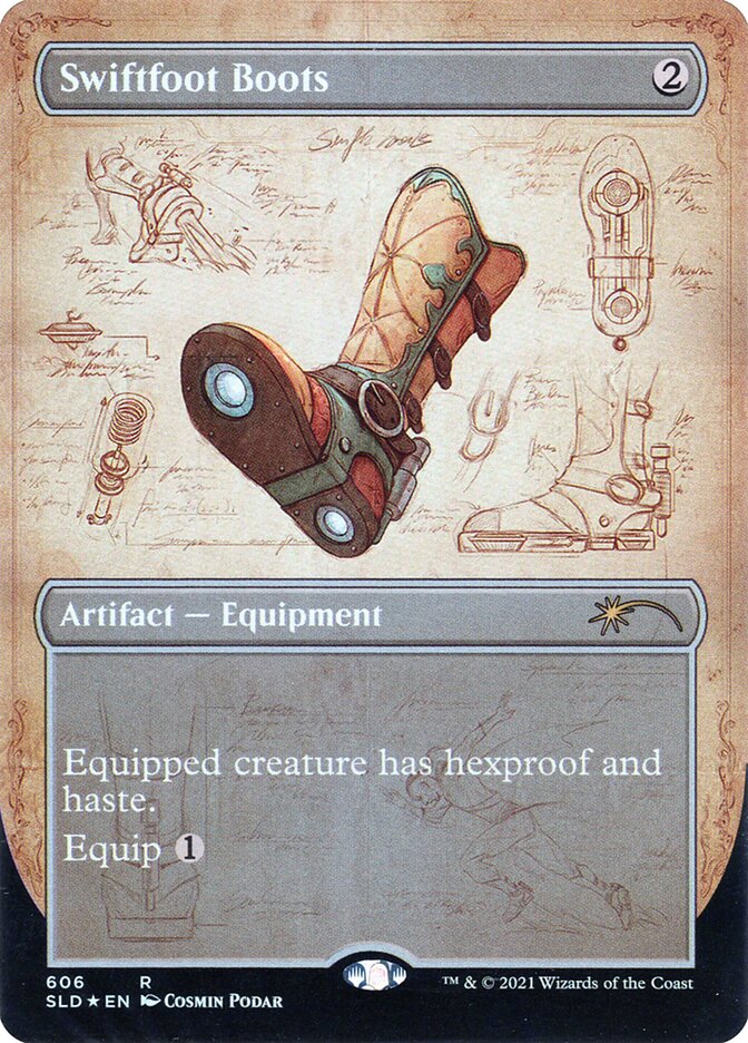 Swiftfoot Boots - Borderless - Full Art - Inverted (Foil)