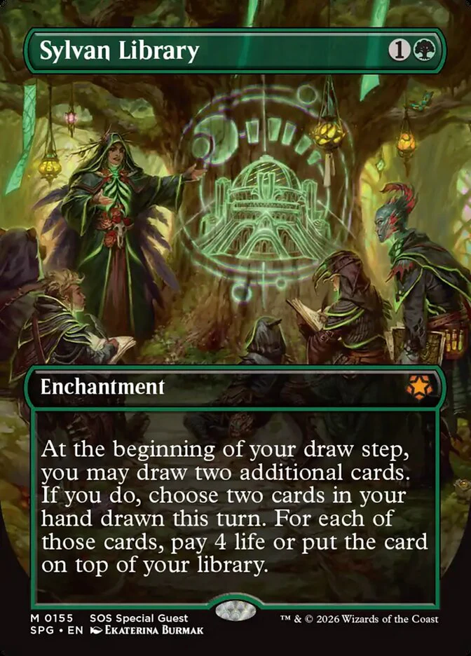 Sylvan Library - Borderless - Enchantment - Inverted (Foil)