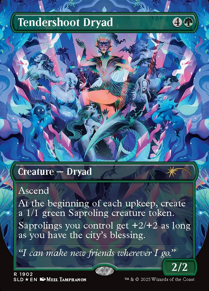 Tendershoot Dryad - Borderless - Full Art - Inverted (Foil)