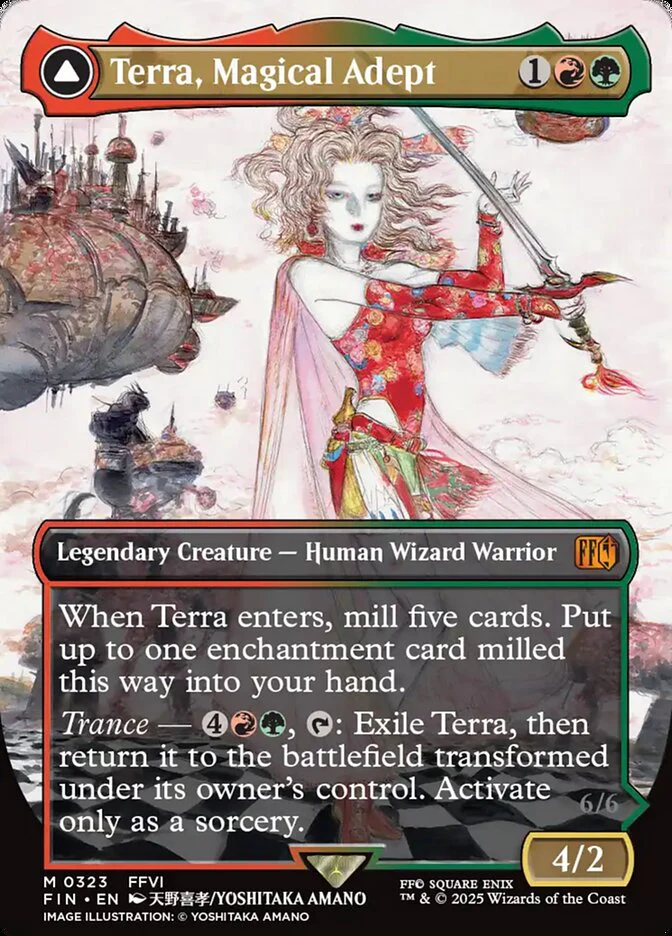 Terra, Magical Adept // Esper Terra - Borderless - Full Art - Enchantment - Inverted - Legendary (Foil)