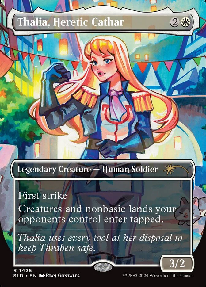 Thalia, Heretic Cathar - Borderless - Full Art - Legendary (Foil)