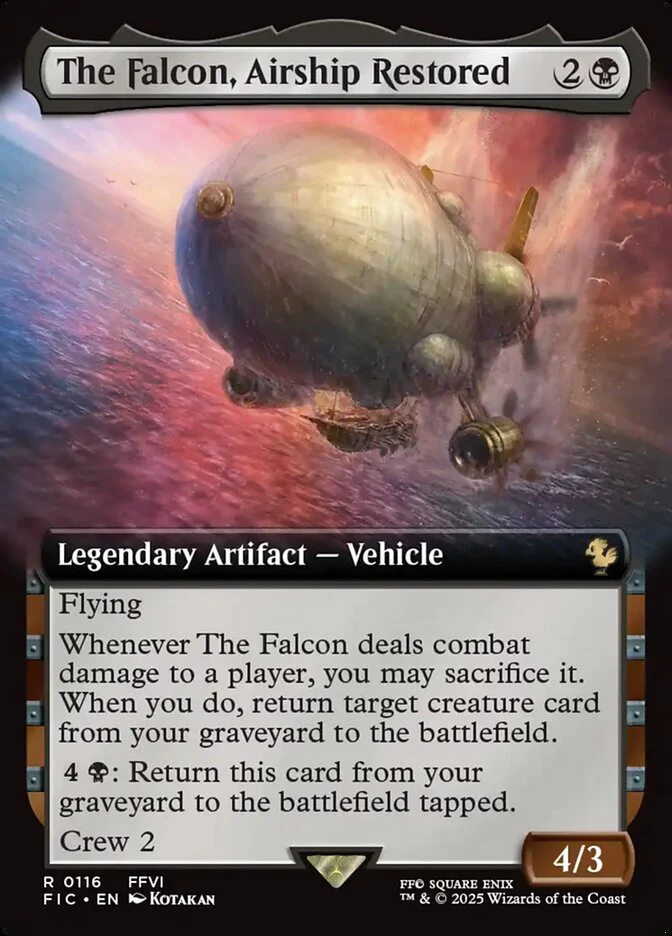 The Falcon, Airship Restored - Extended Art - Legendary (Foil)