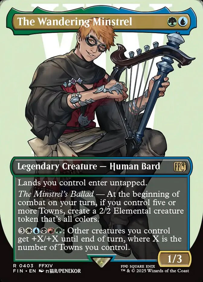 The Wandering Minstrel - Borderless - Full Art - Inverted - Legendary