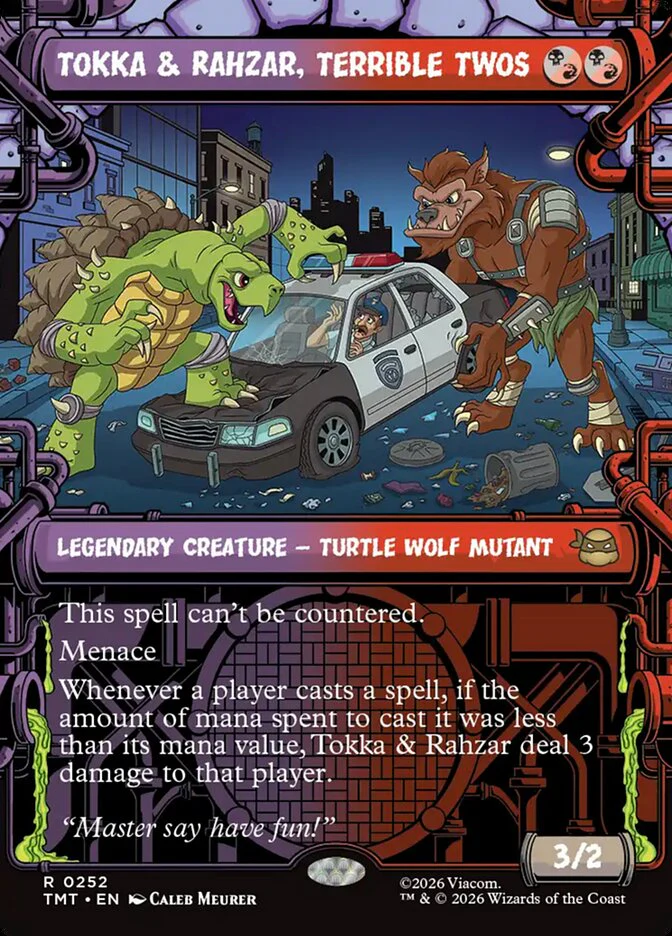 Tokka & Rahzar, Terrible Twos - Borderless - Inverted - Legendary - Showcase (Foil)