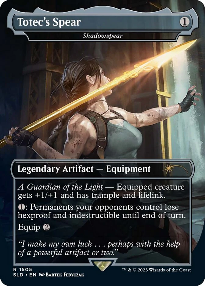 Totec's Spear - Shadowspear - Borderless - Full Art - Legendary - Inverted