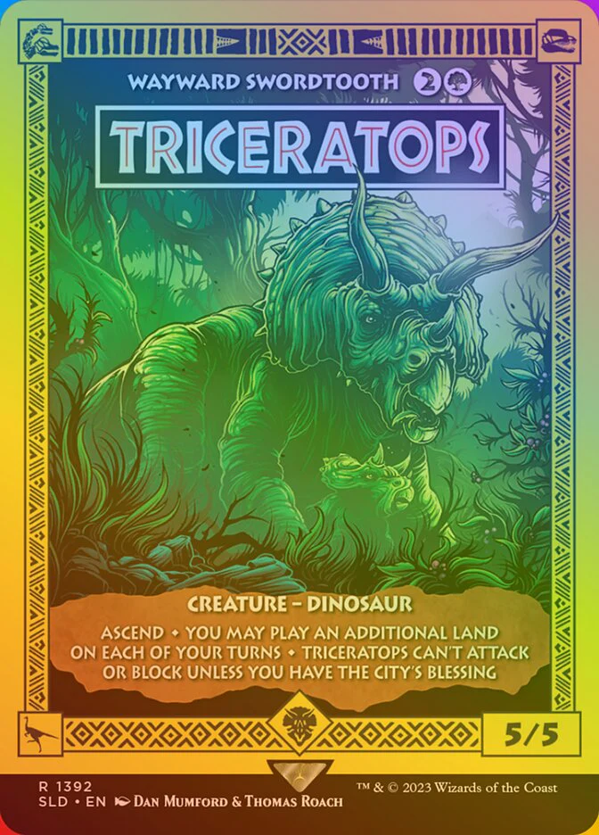 Triceratops - Wayward Swordtooth - Borderless - Full Art (Foil)