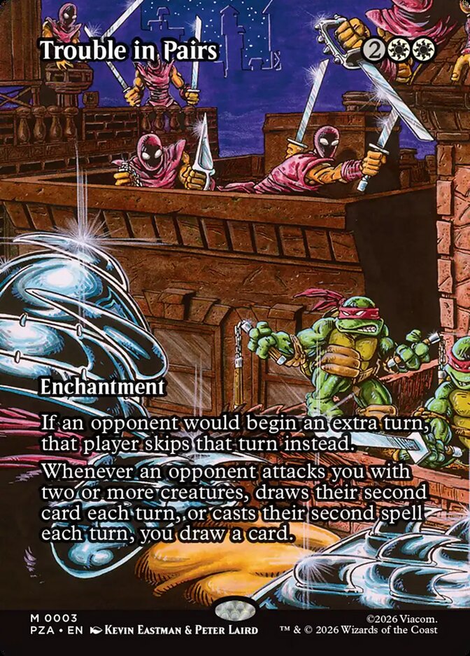 Trouble in Pairs - Borderless - Full Art - Enchantment - Inverted (Foil)