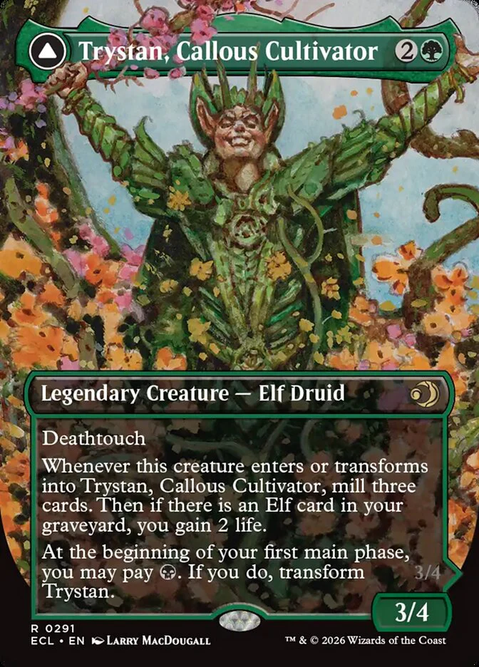 Trystan, Callous Cultivator // Trystan, Penitent Culler - Borderless - Full Art - Inverted - Legendary (Foil)
