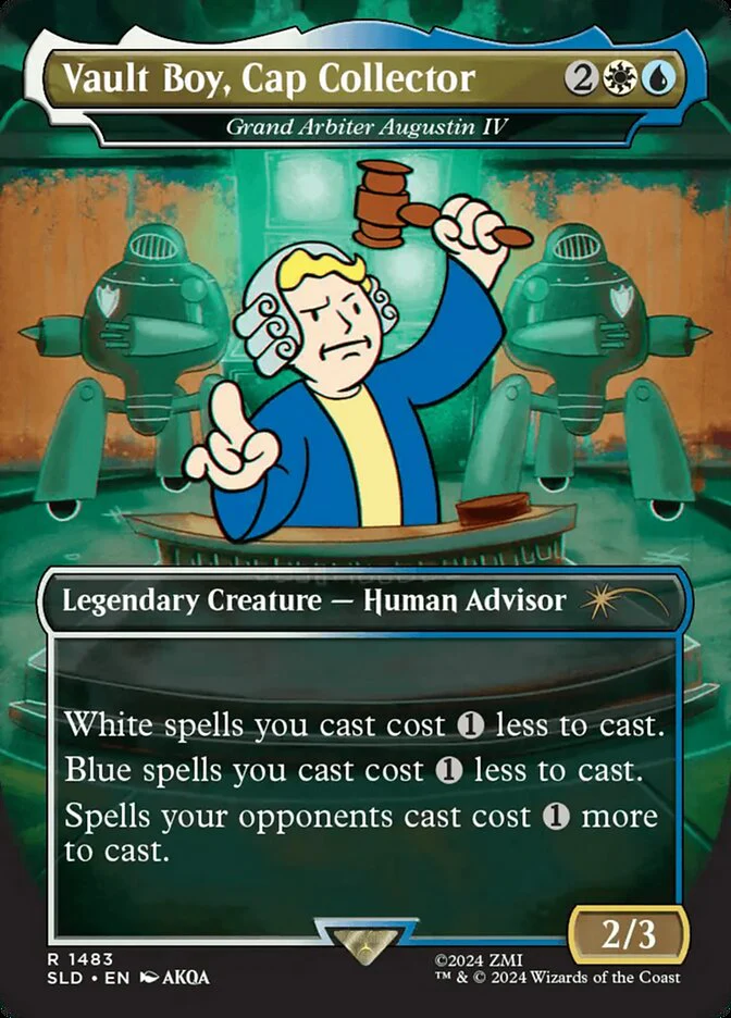 Vault Boy, Cap Collector - Grand Arbiter Augustin IV - Borderless - Full Art - Legendary
