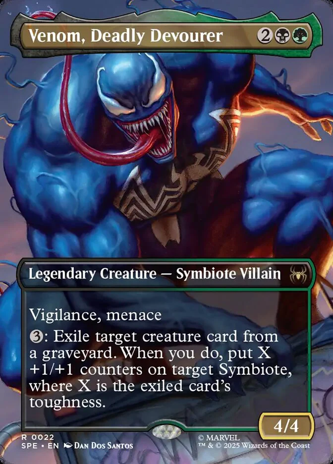 Venom, Deadly Devourer - Borderless - Full Art - Inverted - Legendary