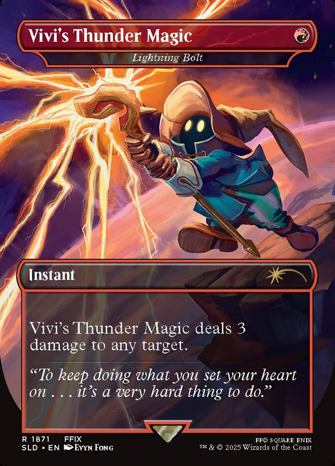 Vivi's Thunder Magic - Lightning Bolt - Borderless - Full Art - Inverted