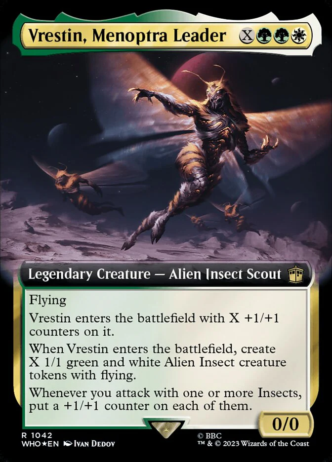 Vrestin, Menoptra Leader - Extended Art - Legendary - Surge Foil (Foil)