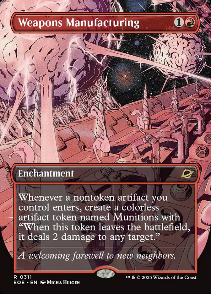 Weapons Manufacturing - Borderless - Full Art - Enchantment - Inverted (Foil)